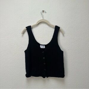 Old Navy Black Button-Up Tank Top